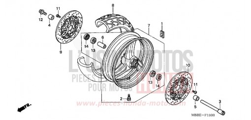 FRONT WHEEL VTR1000F5 de 2005